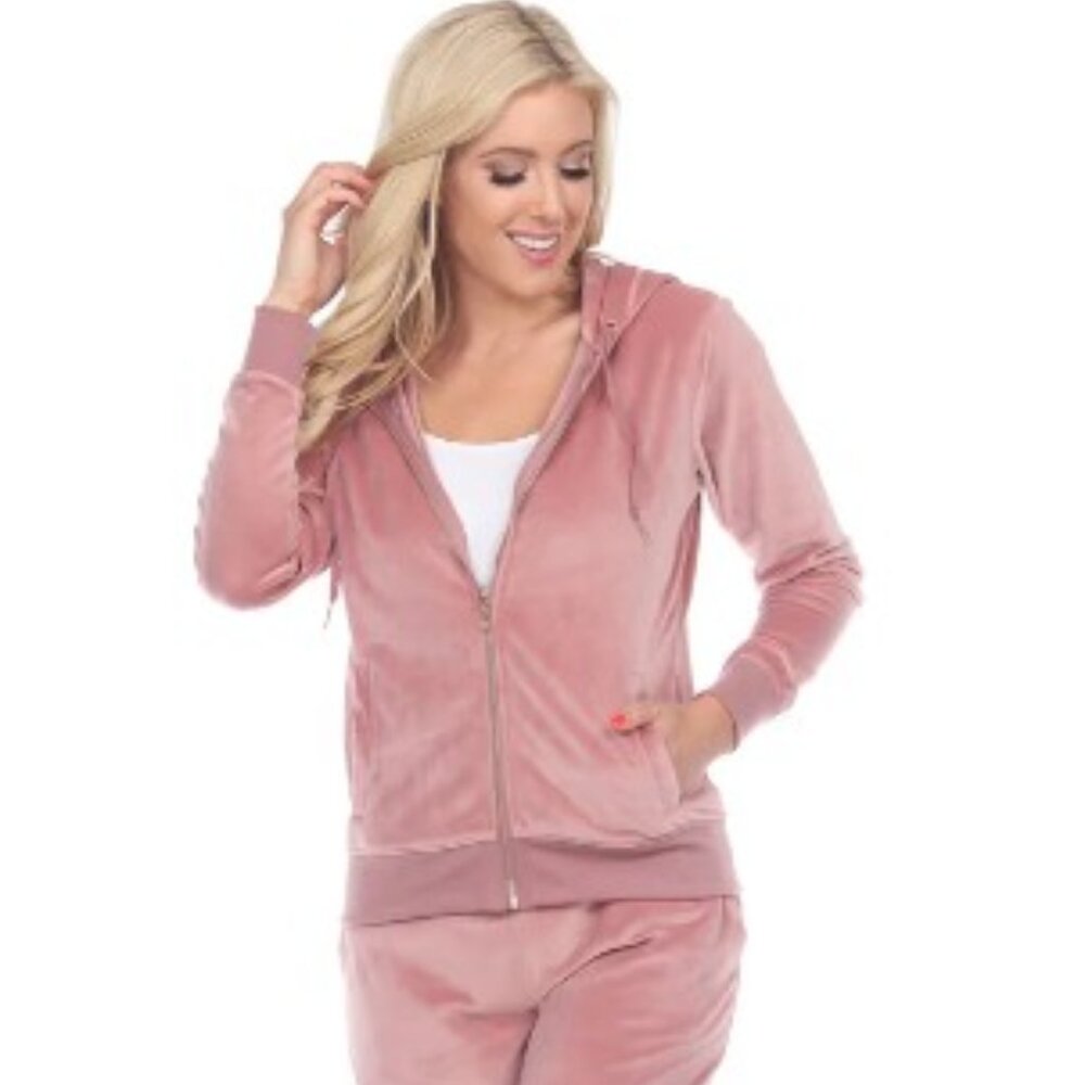 White Mark Women's 2-Piece Velour Tracksuit Set